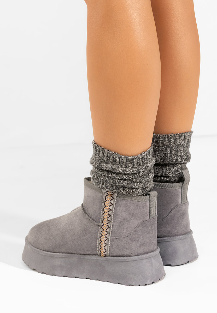 Bottines à plateforme grise Kristin