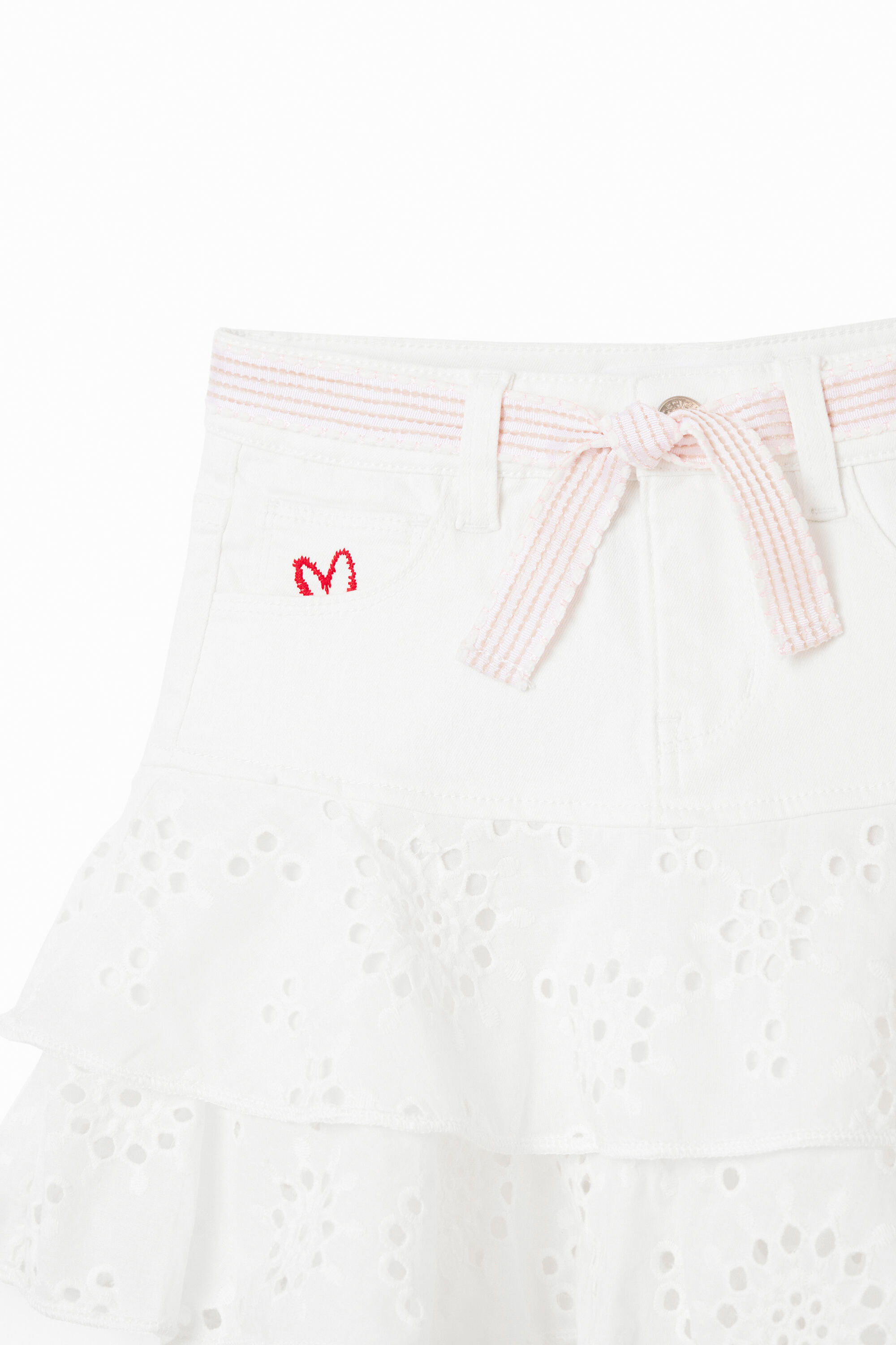 Mini-jupe broderie suisse