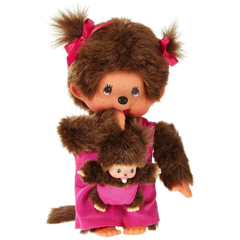 MONCHHICHI - PELUCHE MAMAN ET SON BEBE 20 CM