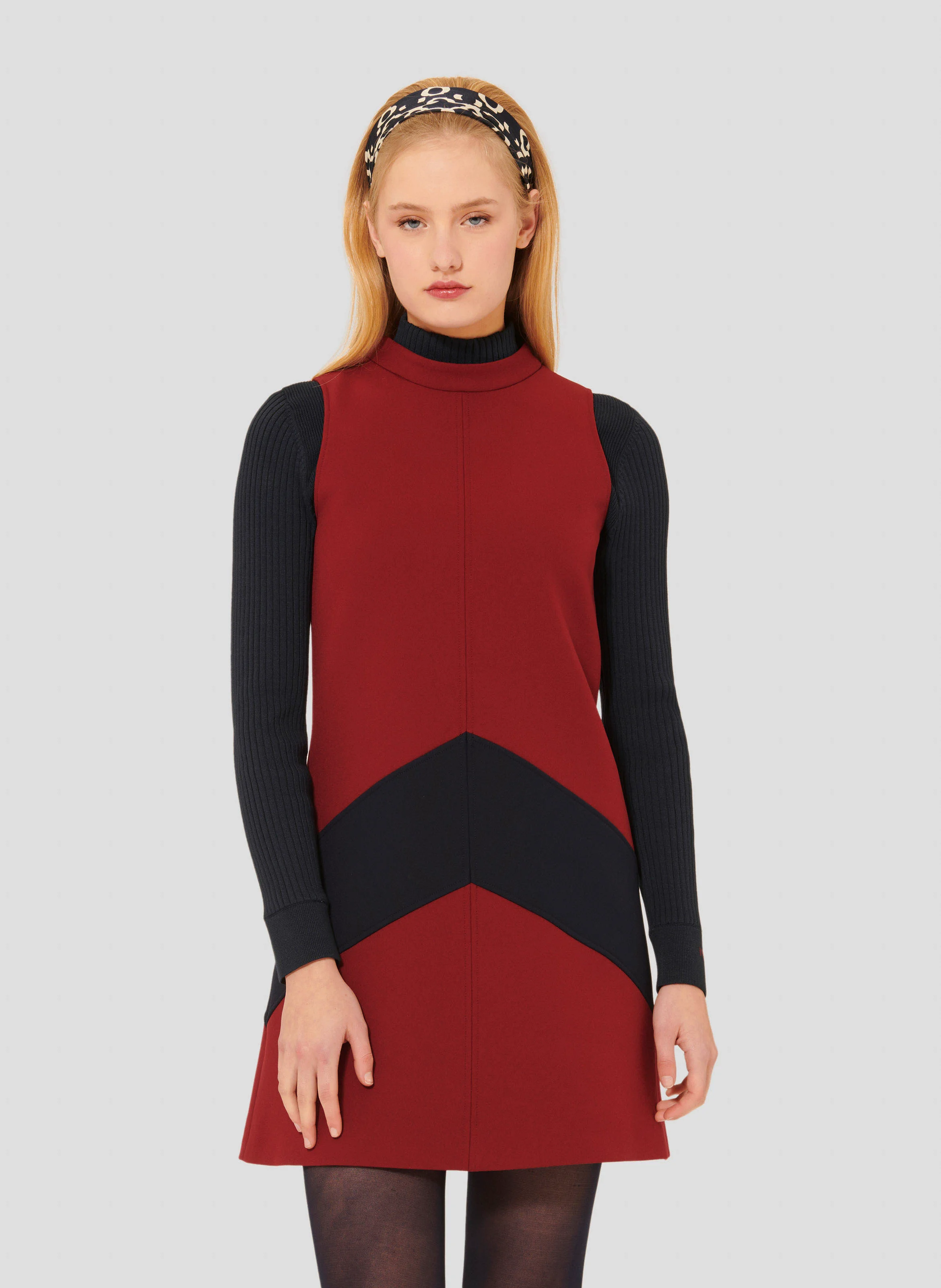 RESPECT - Robe courte trapèze imprimée| Rouge