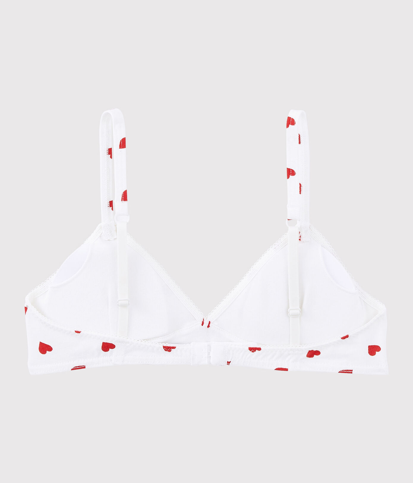 Soutien-gorge paddé cœur rouge fille en coton biologique et elasthanne
