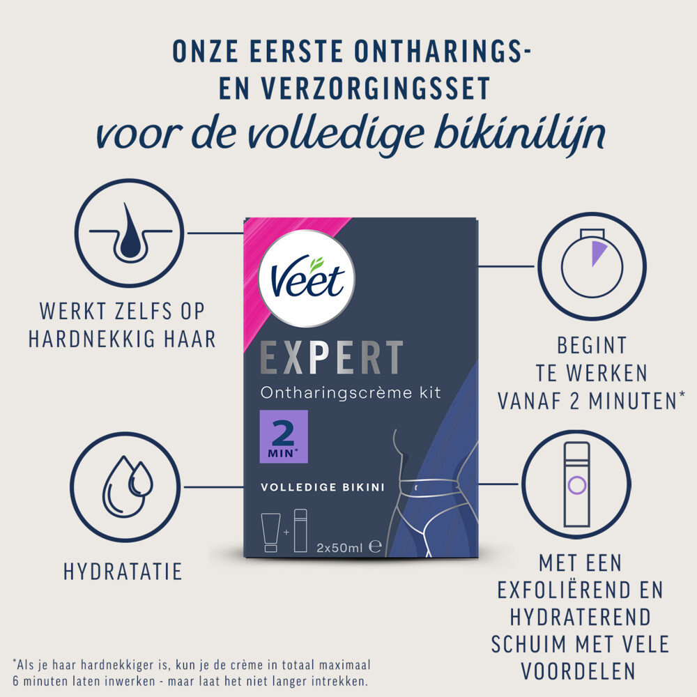 Veet Expert Ontharingscrème Bikini Kit2 x 50 ml