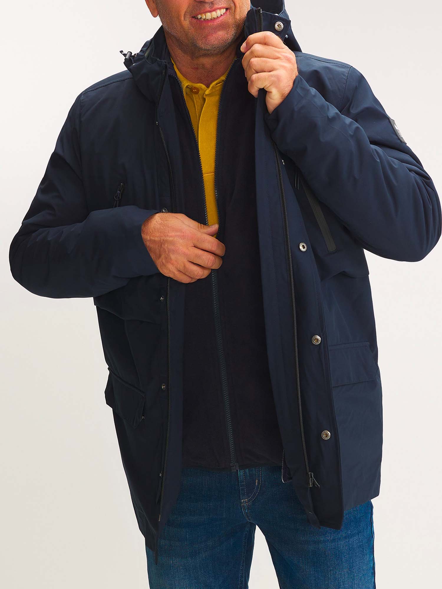 Veste Homme 4 en 1 Imperméable Marine