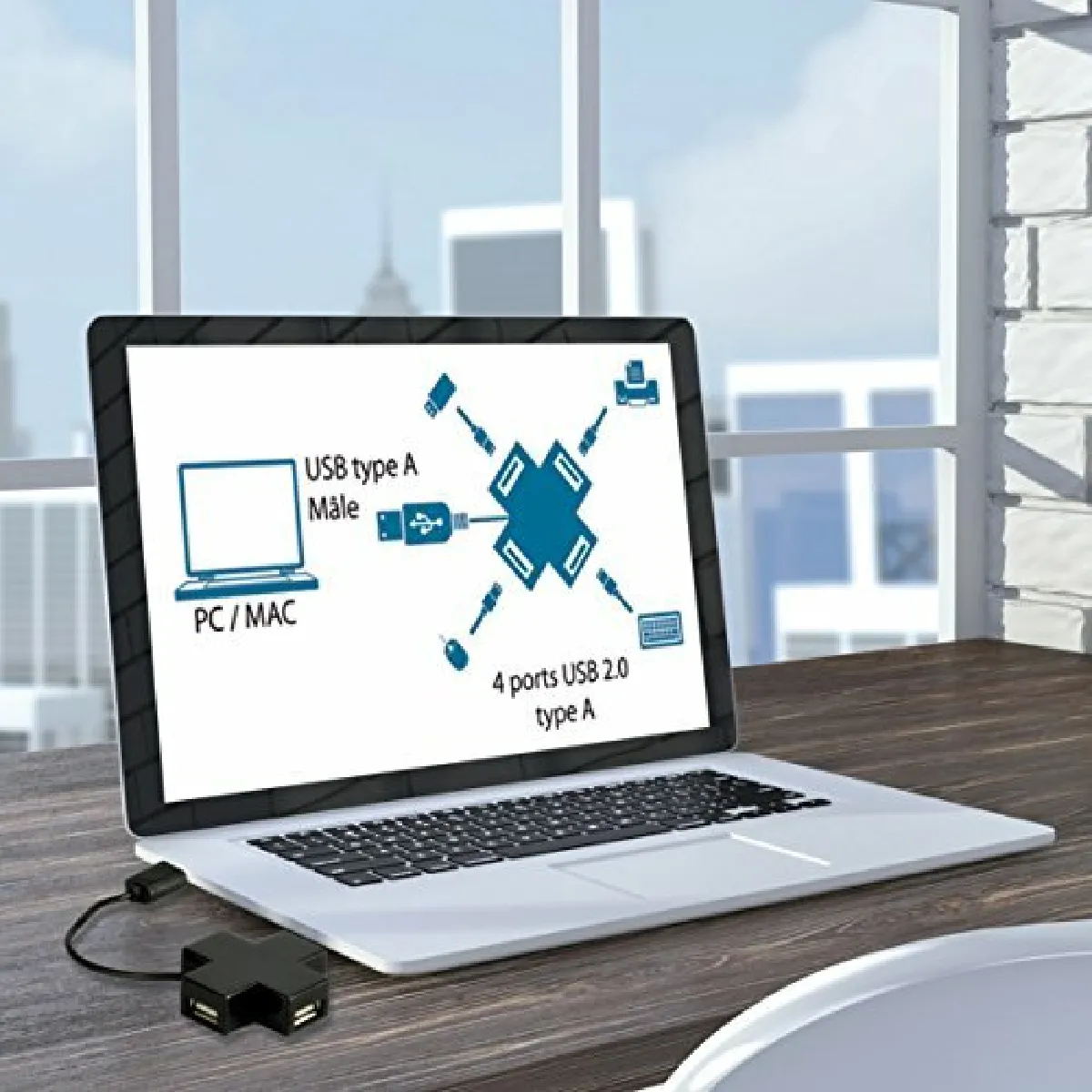 MCL USB 2.0 4 Port Hub