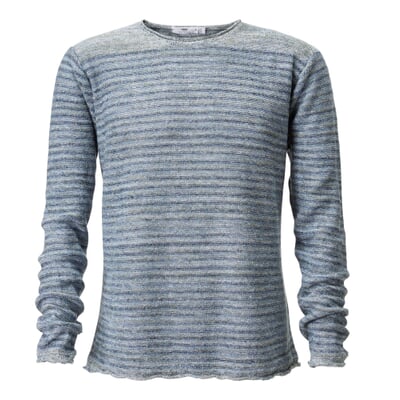 Herrenpullover Leinen, Grün-Blau