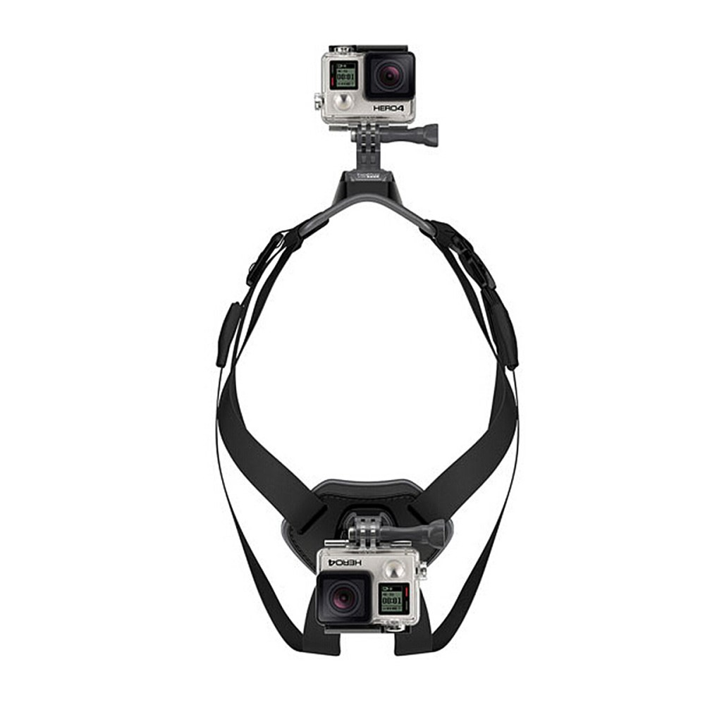 Dual Hundegeschirr Brust Gurt Kamerahalterung für GoPro Hero Kameras - Schwarz
