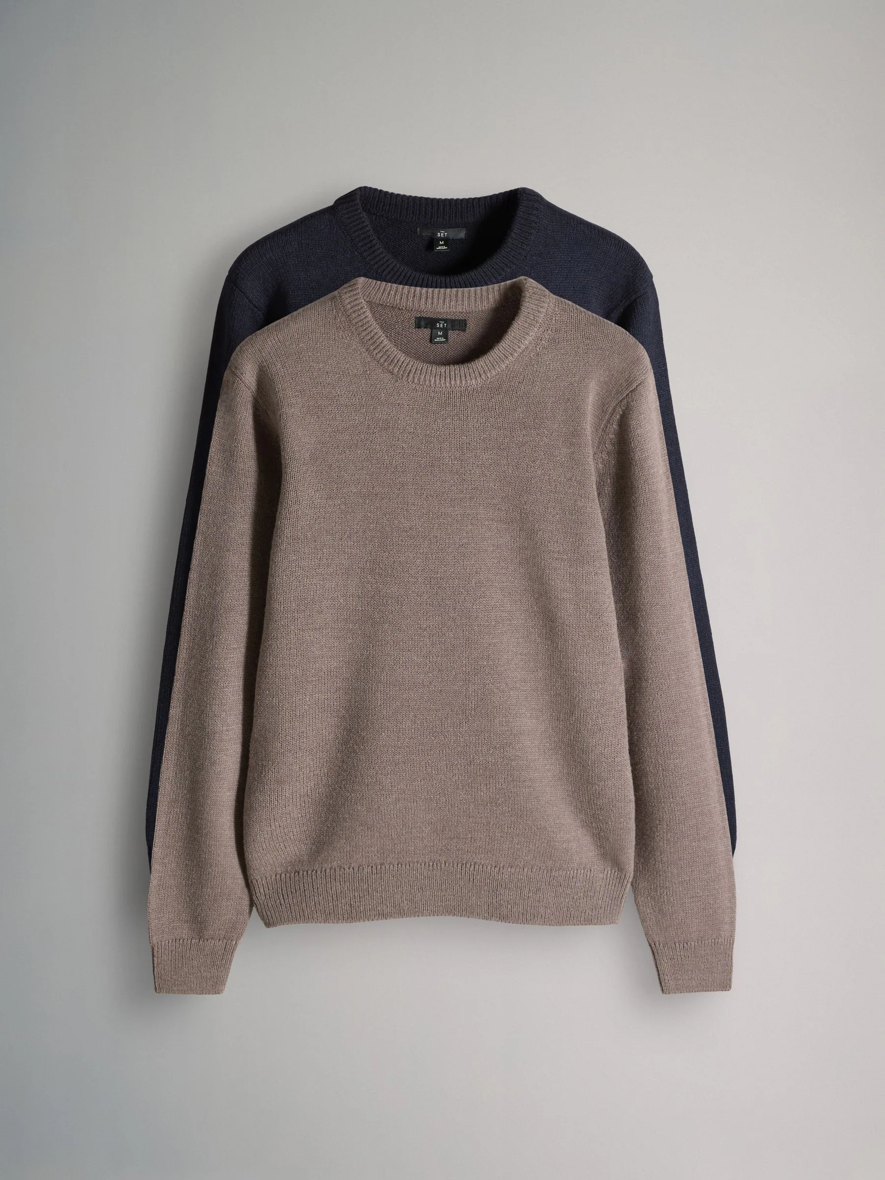 Bruin/donkerblauw - The Set 2 Pack Crew Neck Knitted Jumpers