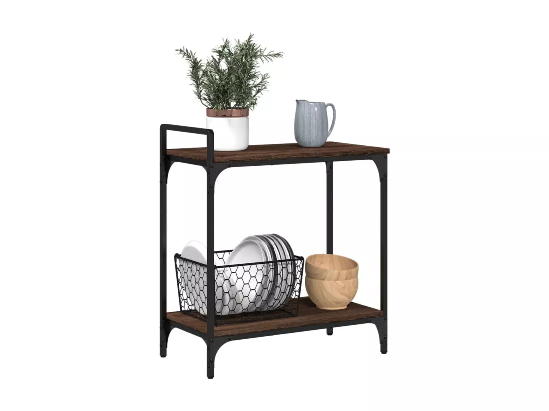 Chariot de cuisine chêne marron 60,5x31x72,5 cm bois ingénierie