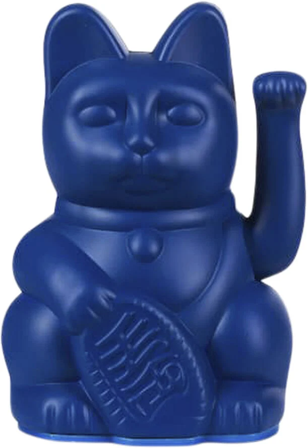Donkey Vinkende Kat - Maneki-Neko - Mini Lucky Cat Dark Blue Mørkeblå