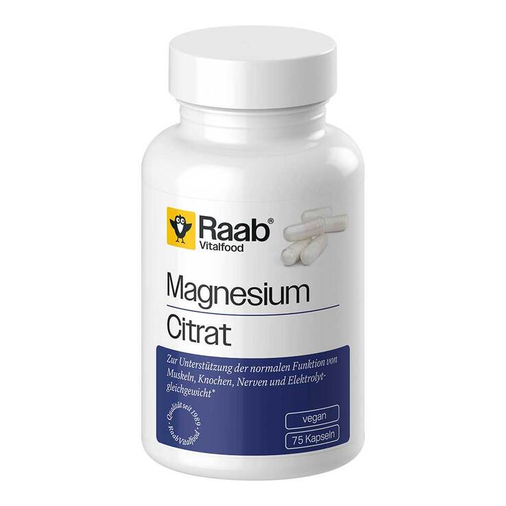 Raab Vitalfood Magnesiumcitrat Kapseln, 75 St