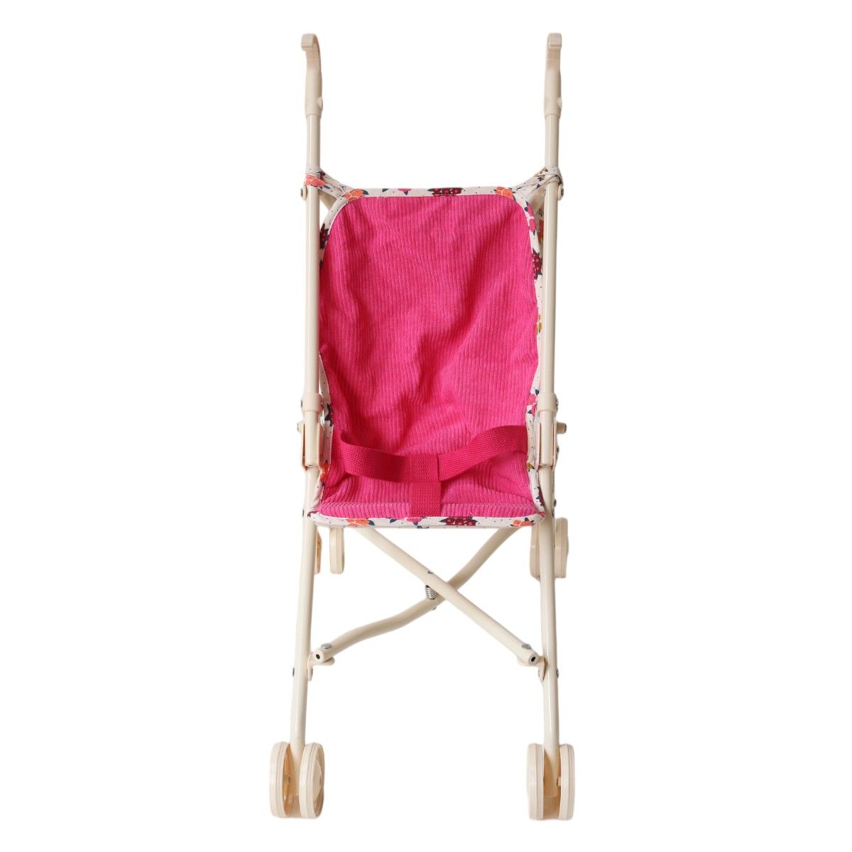 Poussette pour poupée velours fleuri avec sac - La vie en rose Frisette