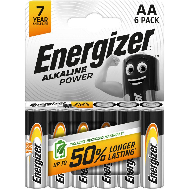 Energizer Power - Pack de 6 piles Alcalines AA/LR06 - 1,5V
