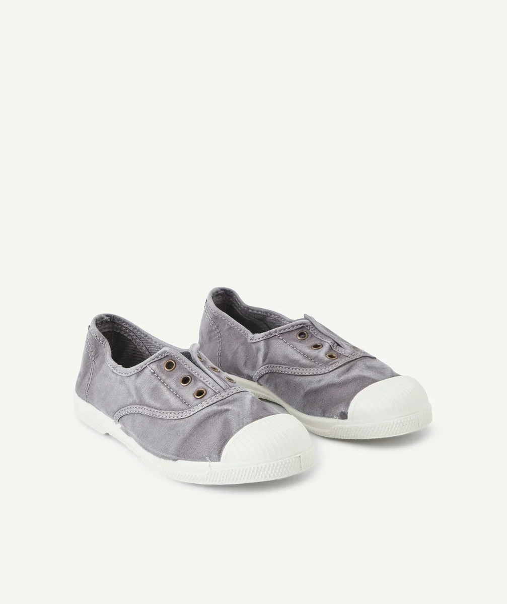 NATURAL WORLDBASKETS BASSES GRISES EN TOILE FILLE
