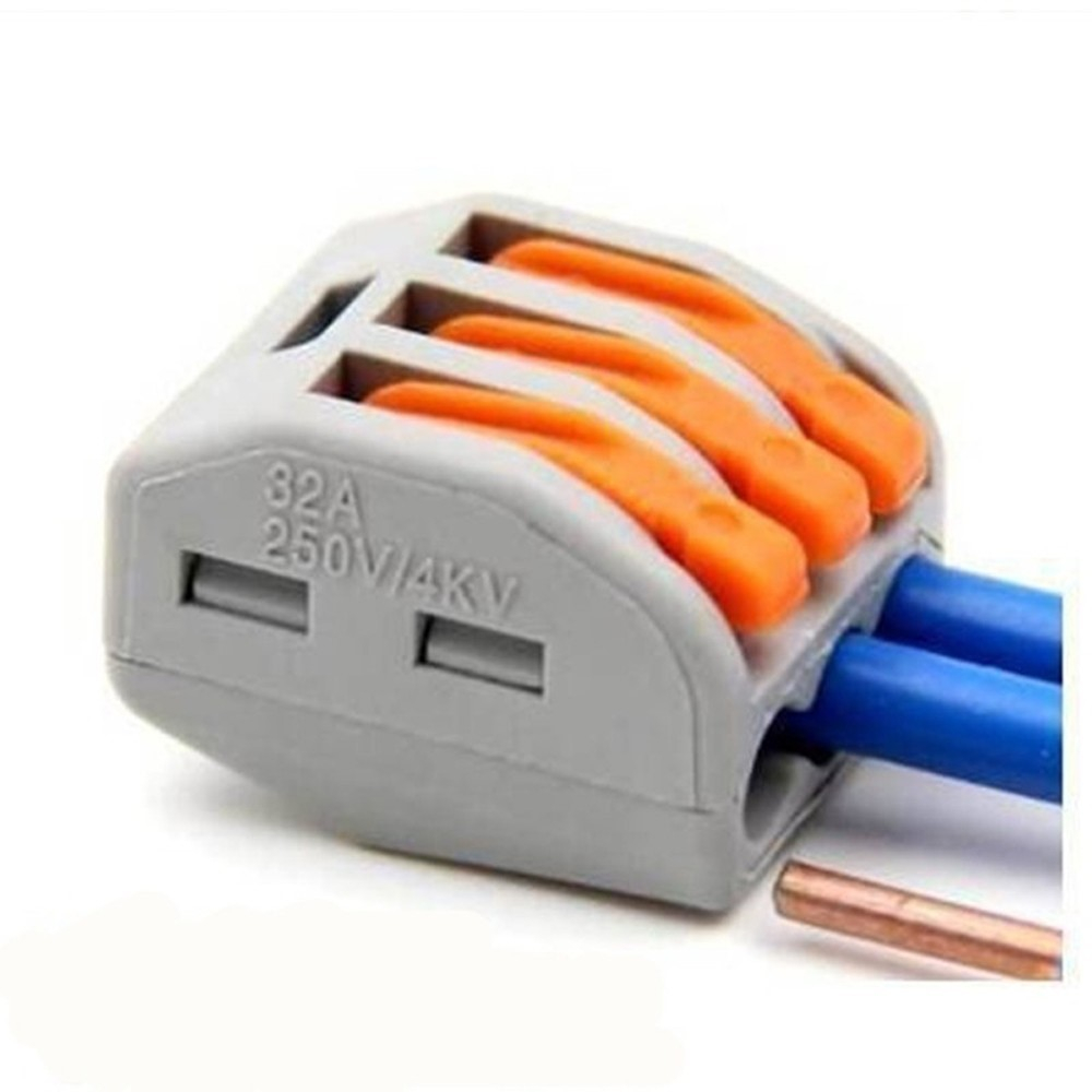 (15er Set) 5-fach Kabel Verbinder Kit Schnell Installations Klemmen - Grau / Orange