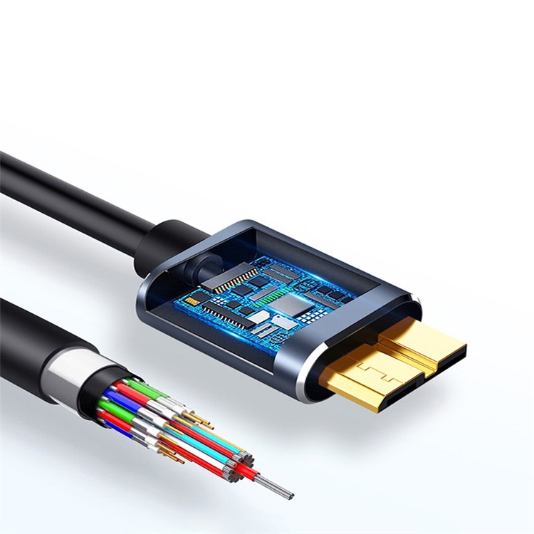 (0.5m) USB A auf Micro USB B 3.0 Datenkabel für Festplatten (5Gbit/s) - Schwarz