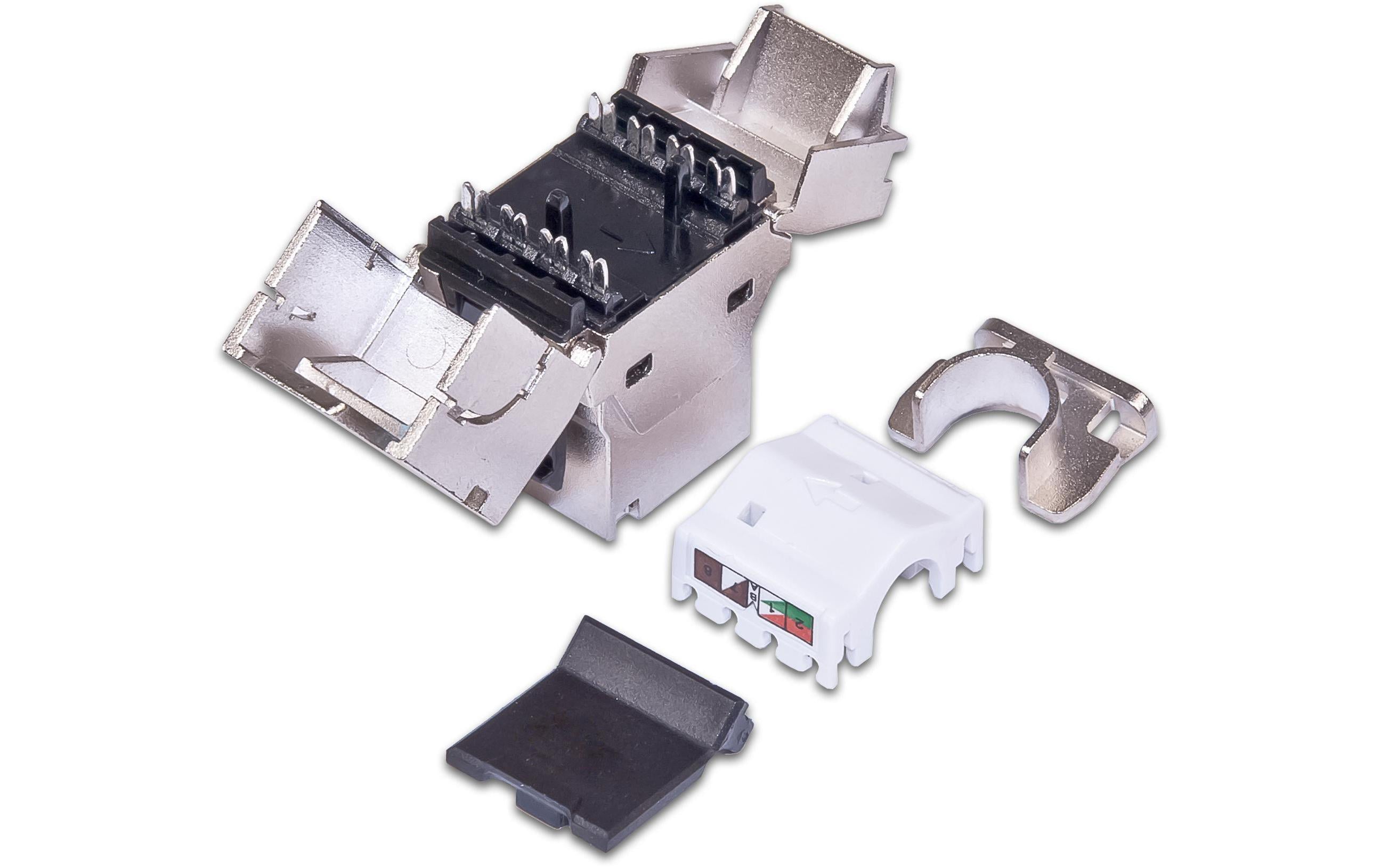 Keystone-Modul Cat.6A, RJ-45, STP 90° gewinkeltKeystone-Modul