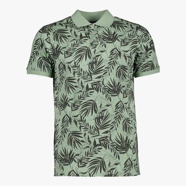 Unsigned heren polo met bloemenprint groen