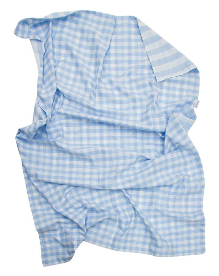 Wendebezug 100x130 weiß/hellblau