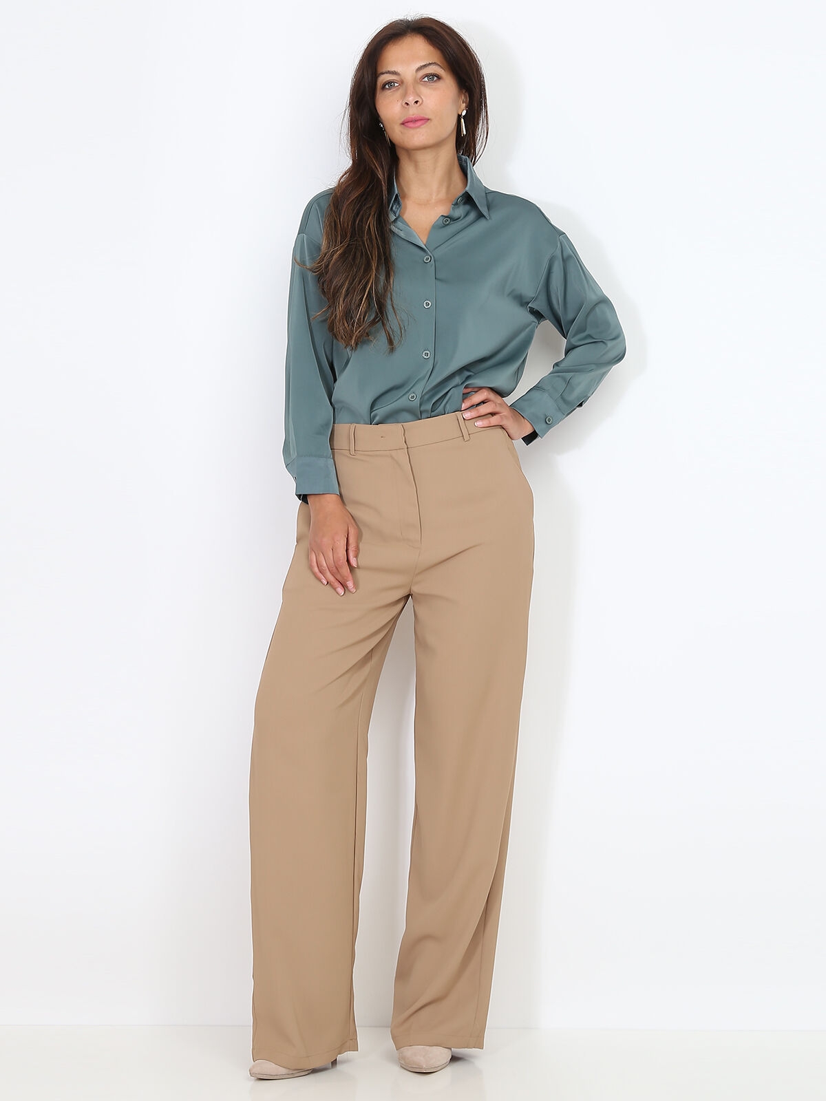 Pantalon costume dad oversize- Taupe