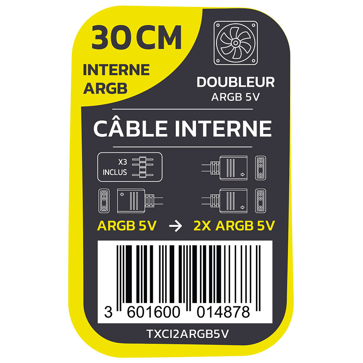 TEXTORM Doubleur interne ARGB vers 2x ARGB - 30 CM