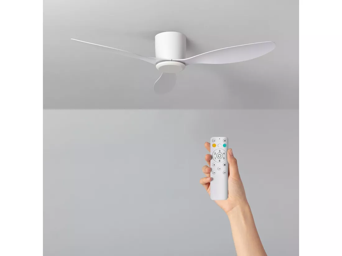 Ventilateur de Plafond Silencieux Weimar Blanc 132cm Moteur DC Télécommande Sans lumière