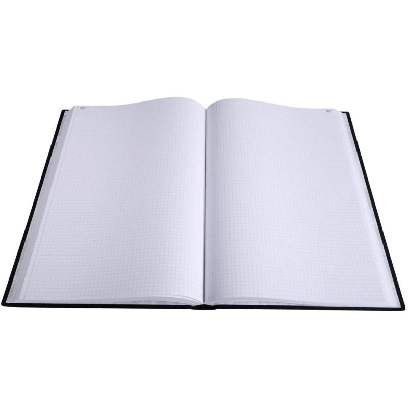 Registre 35x22,5cm 5x5 folioté 400 pages - Noir toilé