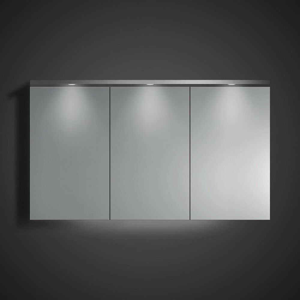 SPEILSKAP RUNDET LYSRAMPE CAMARGUESKÄRGÅRD GRÅ 120 CM