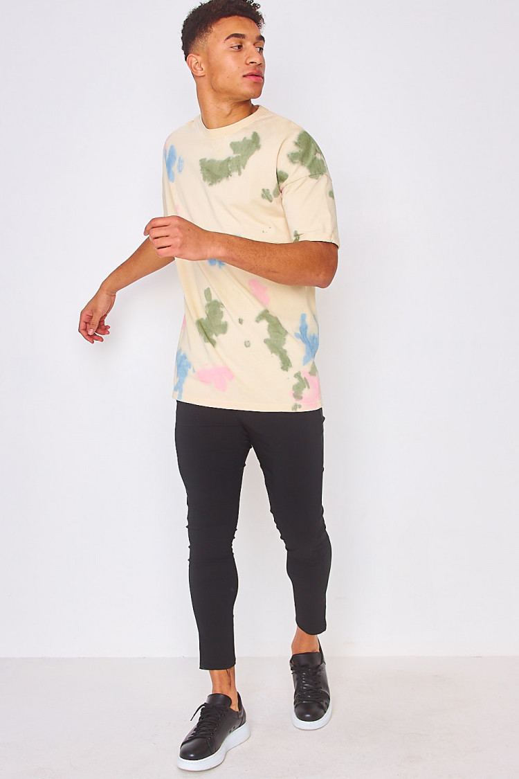 T-shirt beige tacheté