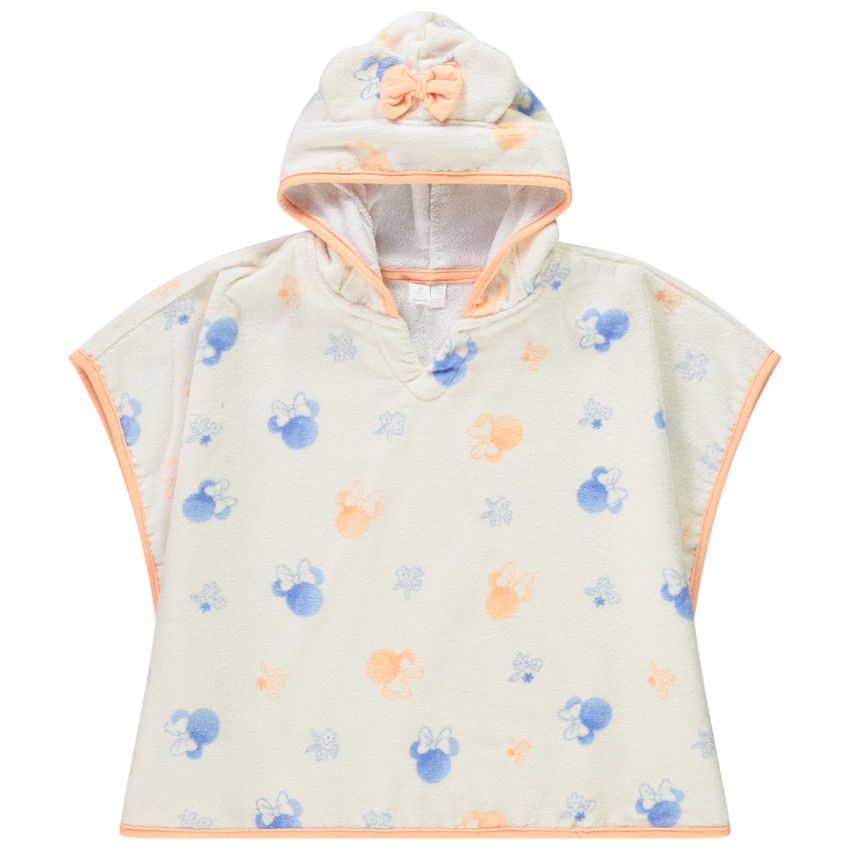 Cape de bain éponge imprimé Minnie Disney pour bébé fille - Ecru