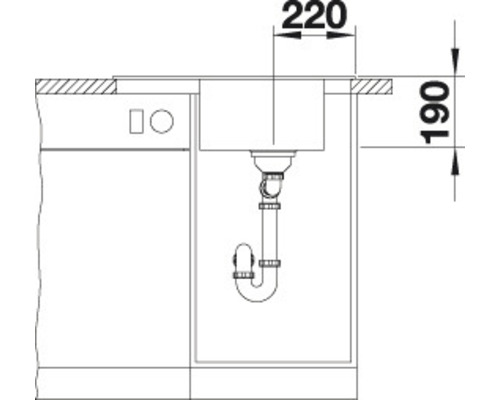 Blanco ELON 45 S spoelbak, 650 x 500 mm, wit, 524818