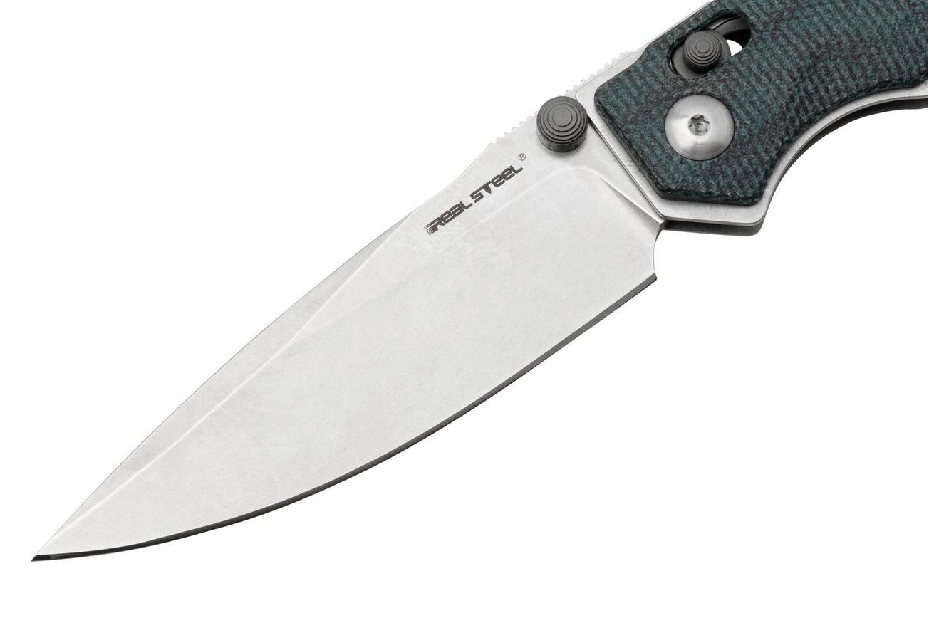 Real Steel Sacra, 7711D Denim Micarta, K110, zakmes