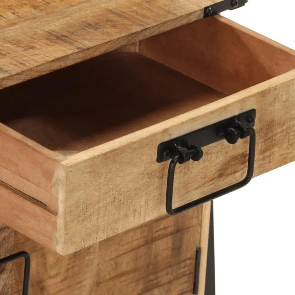 vidaXL - Design-Nachtkastje met lade en deur - Mangohout - 40x30x42 cm