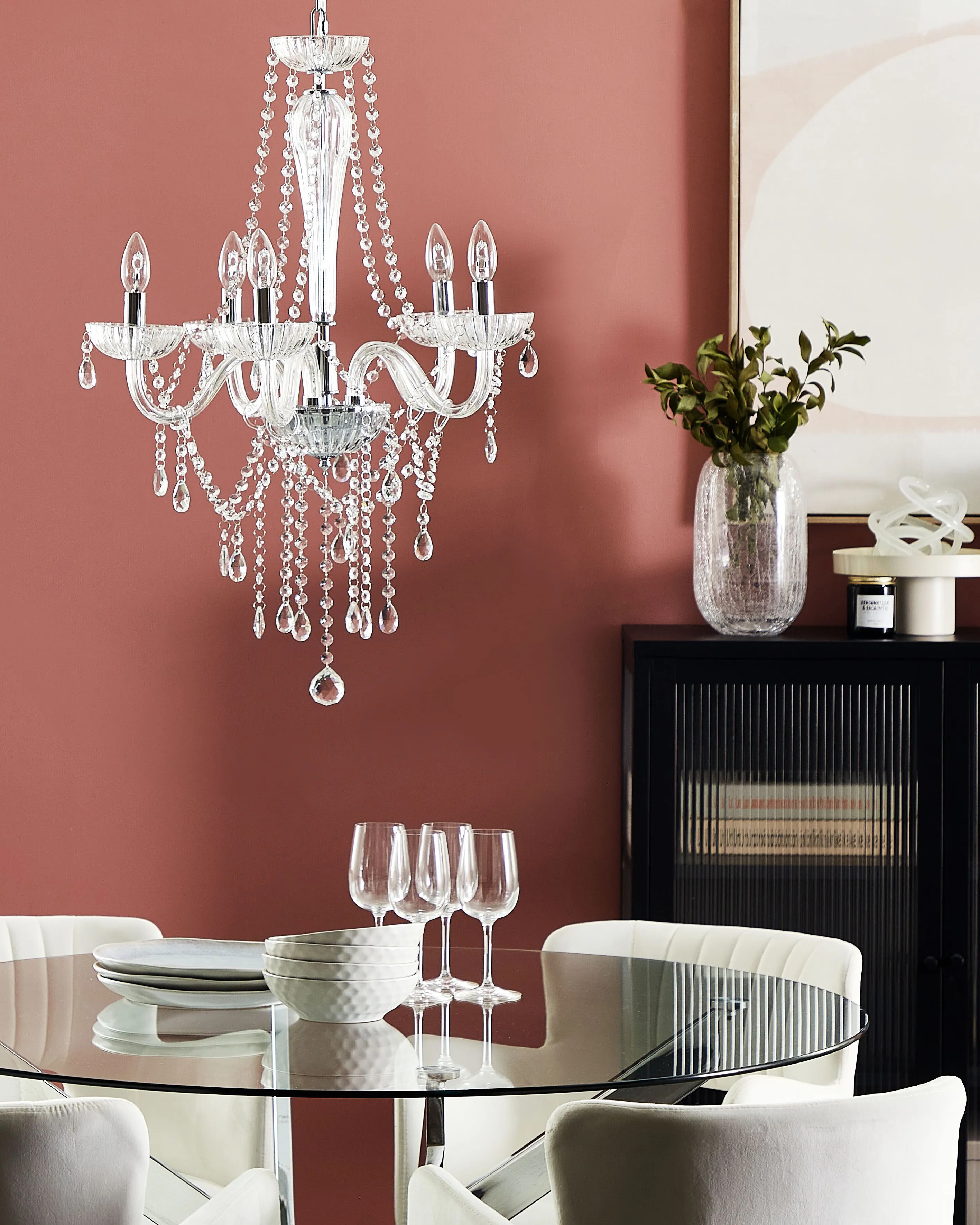 Kroonluchter LOCONE Kristal Zilver