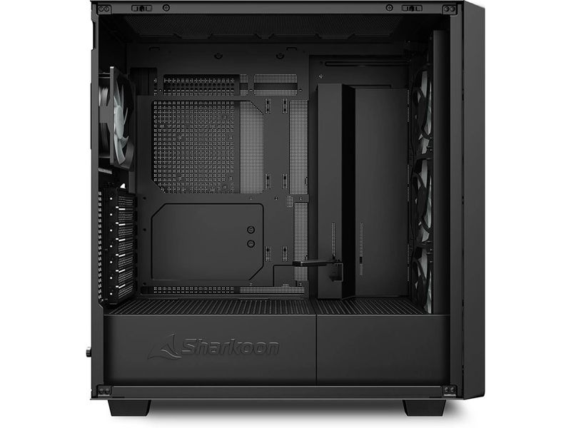 Sharkoon PC-Gehäuse Rebel C70M RGB Mid-Tower mit vier vorinstallierten 120-mm-PWM-Lüftern und adressierbarer RGB-Beleuchtung