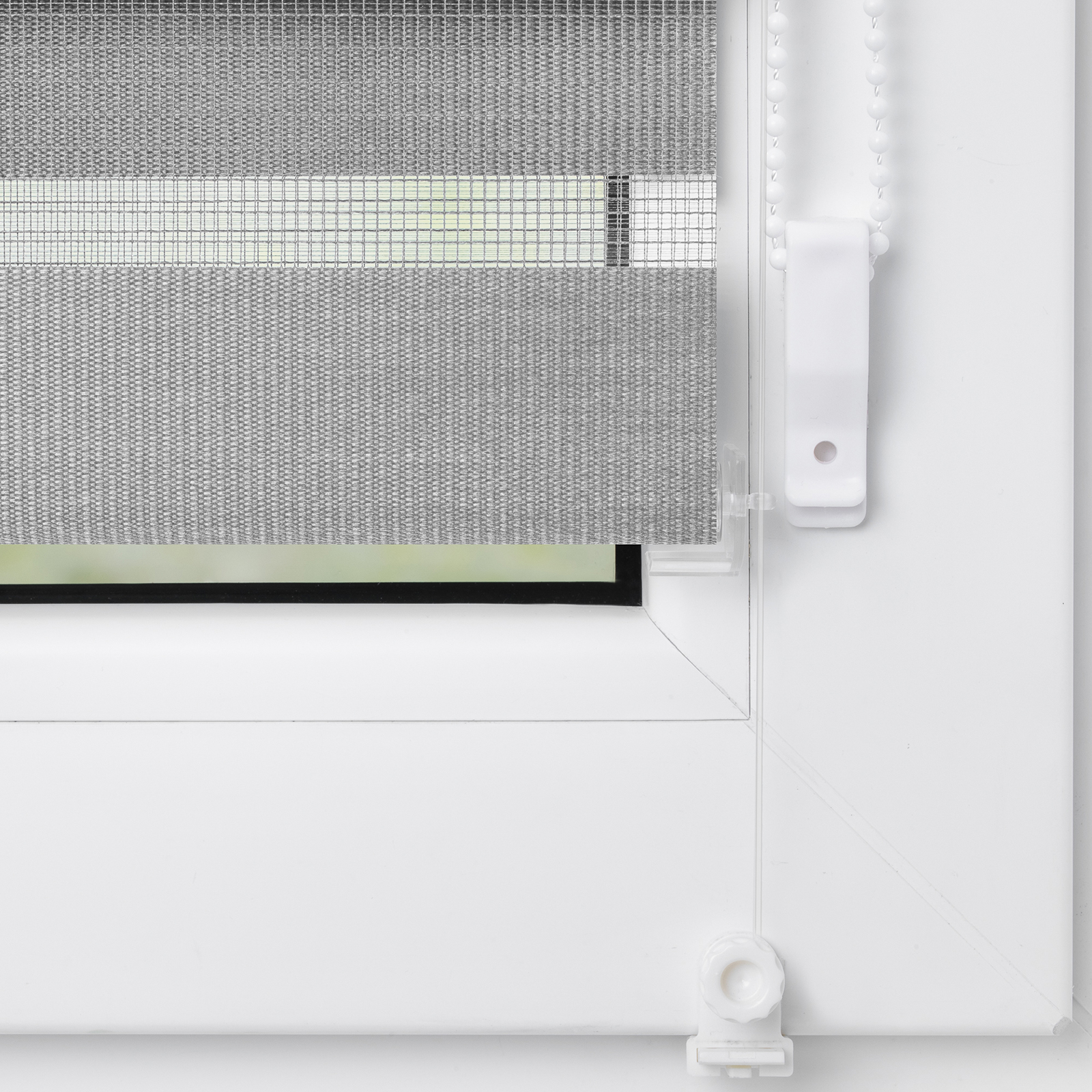 LICHTBLICK Doppelrollo - grau - spannbar - 45x150 cm