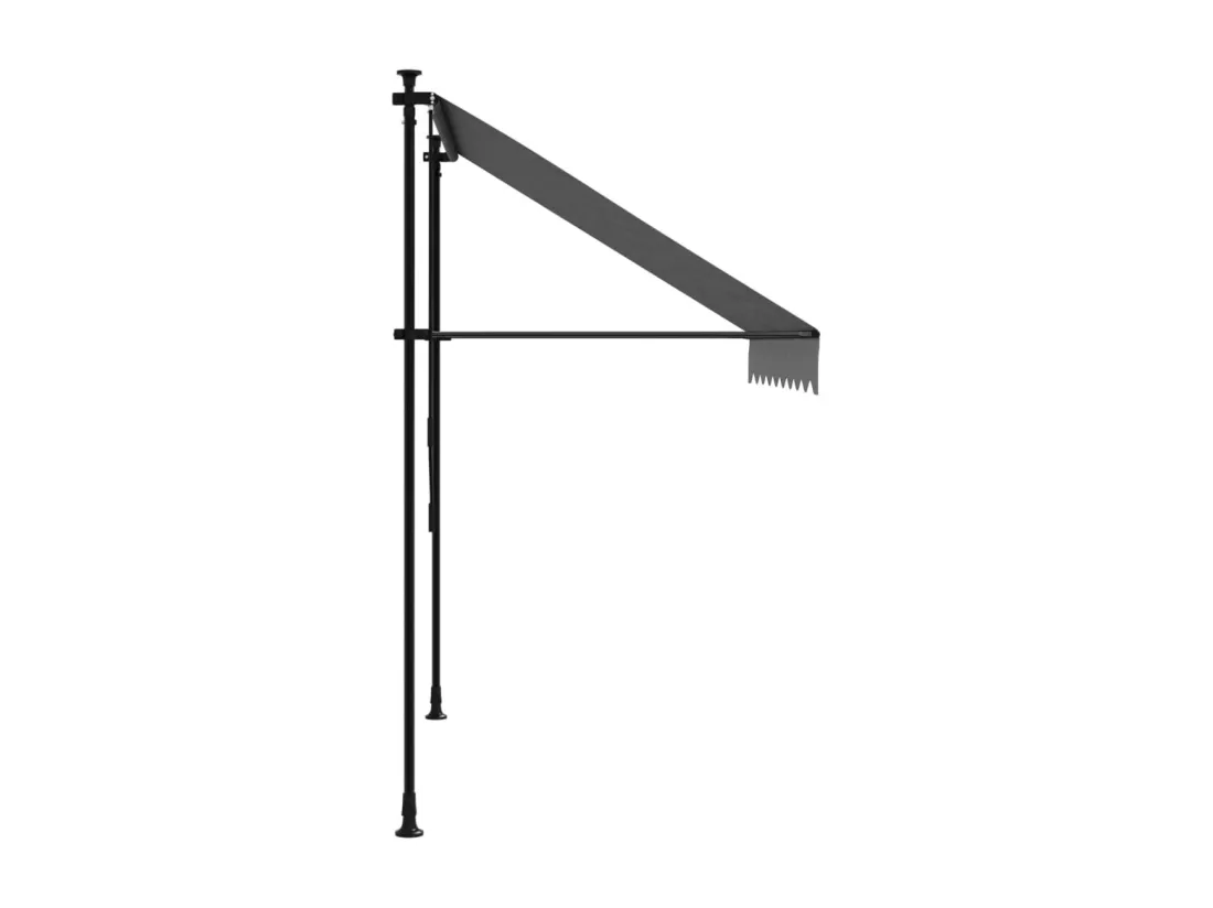 Auvent rétractable anthracite 200x150 m tissu et acier