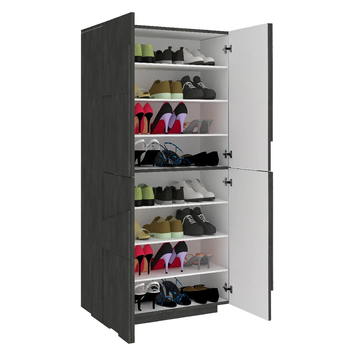 Alter Étagère 4 Portes Gris Cendré