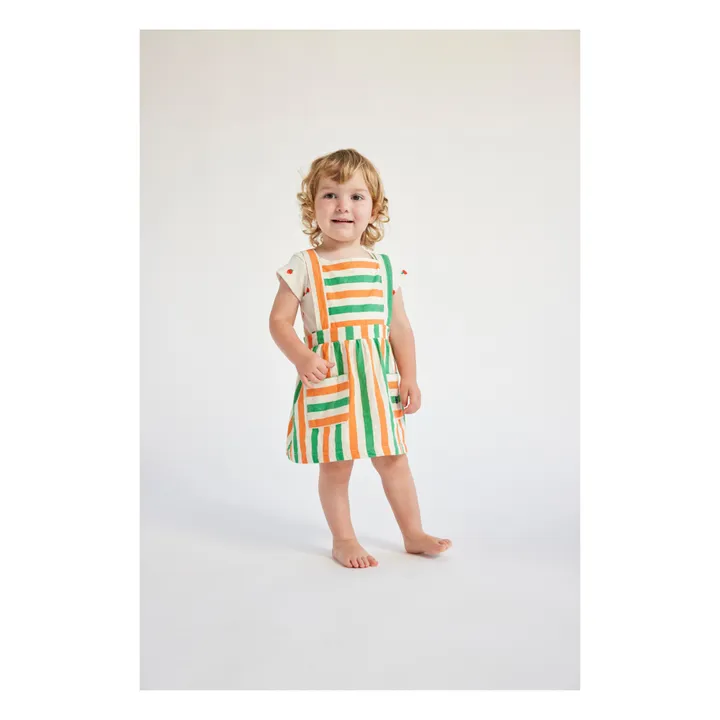 Bobo Choses Robe Pinafore Rayée | Ecru