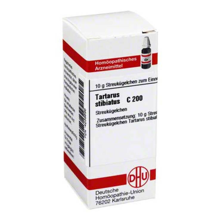 DHU Tartarus stibiatus C 200 Globuli, 10 g