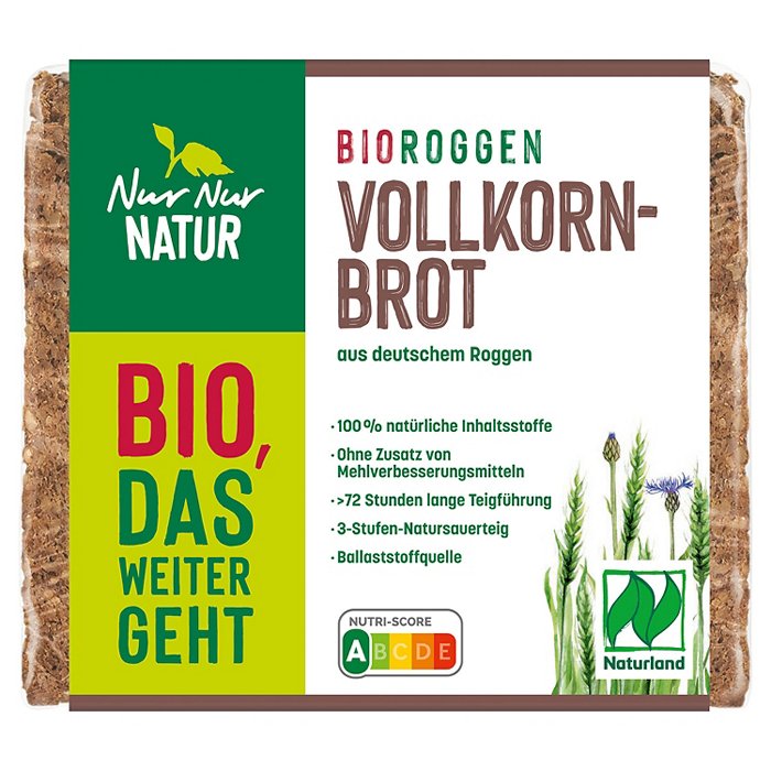 NUR NUR NATUR Bio-Roggenvollkornbrot 375 g