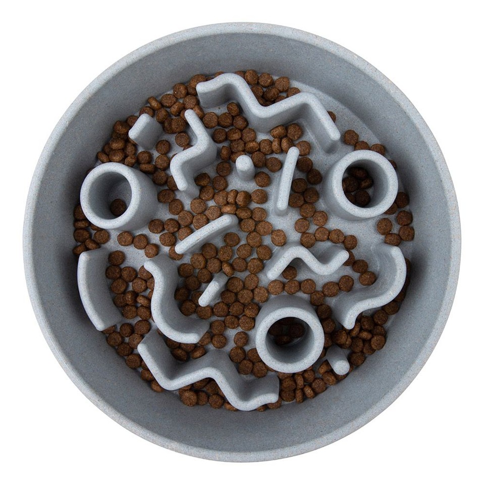 District70 -Bamboo hundeskålSlow Feeder, Ice Blue L