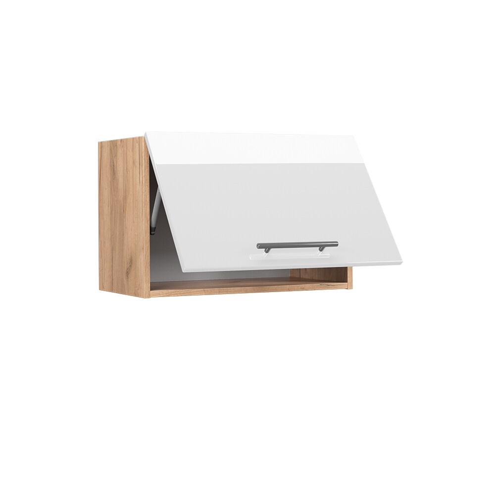 Vicco Hängeschrank Küchenschrank Küchenmöbel Fame-Line Eiche Weiß modern 60 cm Küche Einbauküche Hängeschrank Klapptür Dunstabzugshaube Küchenzeile Hochglanz