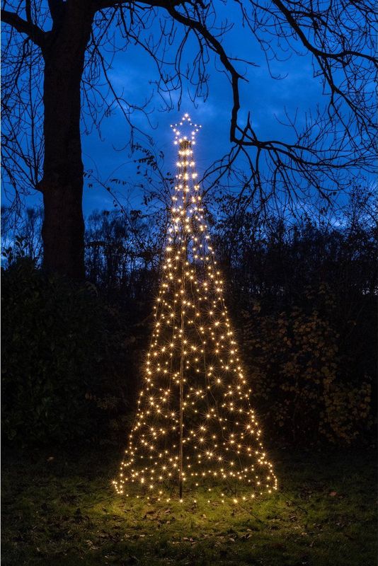 Anna's Collection Vlaggenmast kerstboom met ster - verlichting - 480 leds - H320 cm
