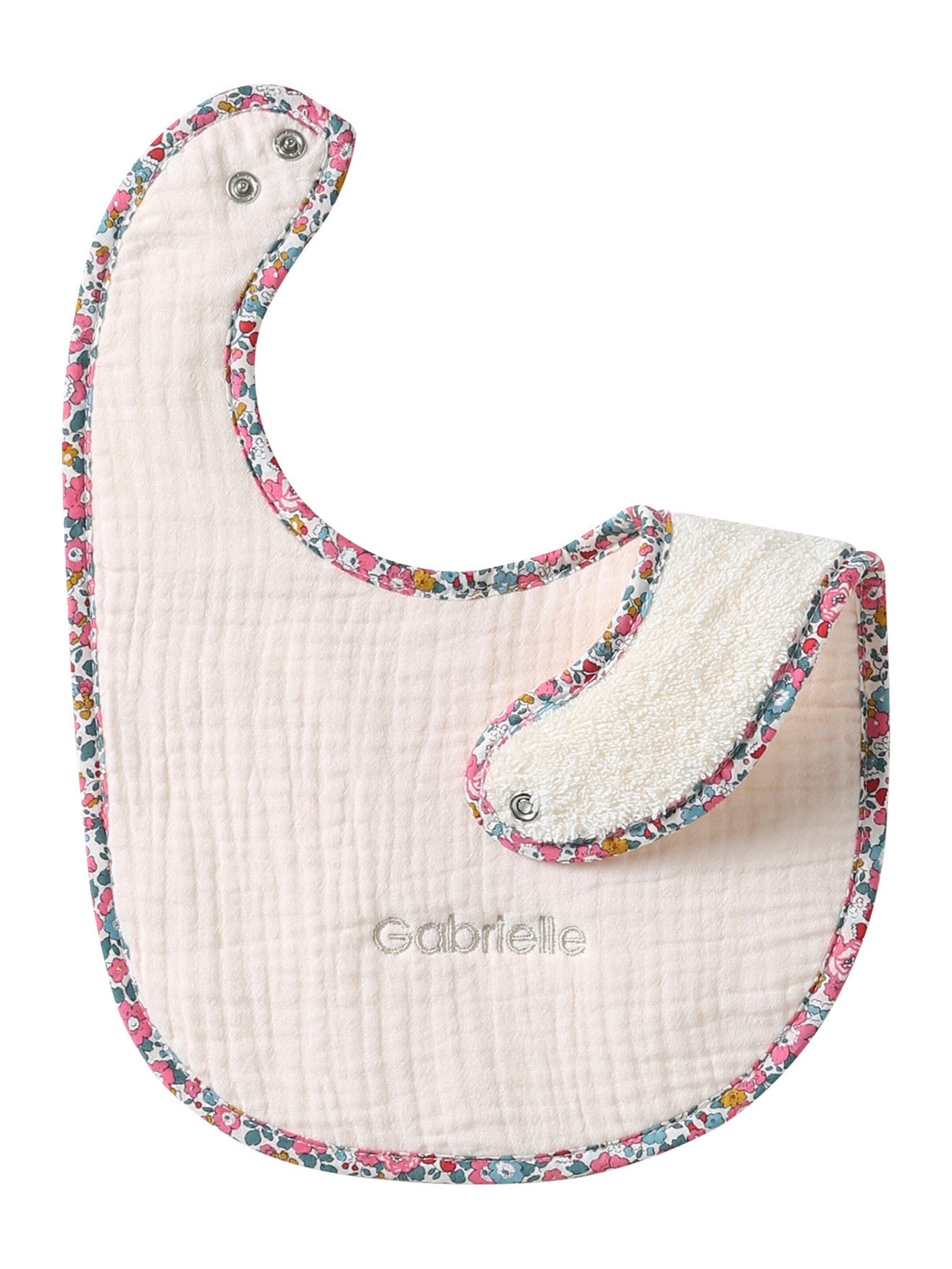 Envie de Fraise Bio-Kollektion: Baby Lätzchen mit Liberty-Detail hellrosa
