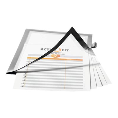 Durable Duraframe Note - Cadre d'affichage adhésif - A4 - argent - avec porte-stylo