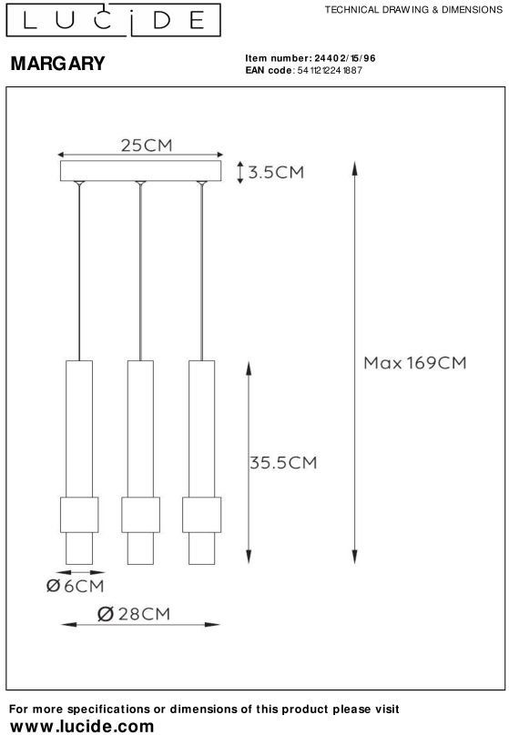 Lucide   Margary Koffie Hanglamp
