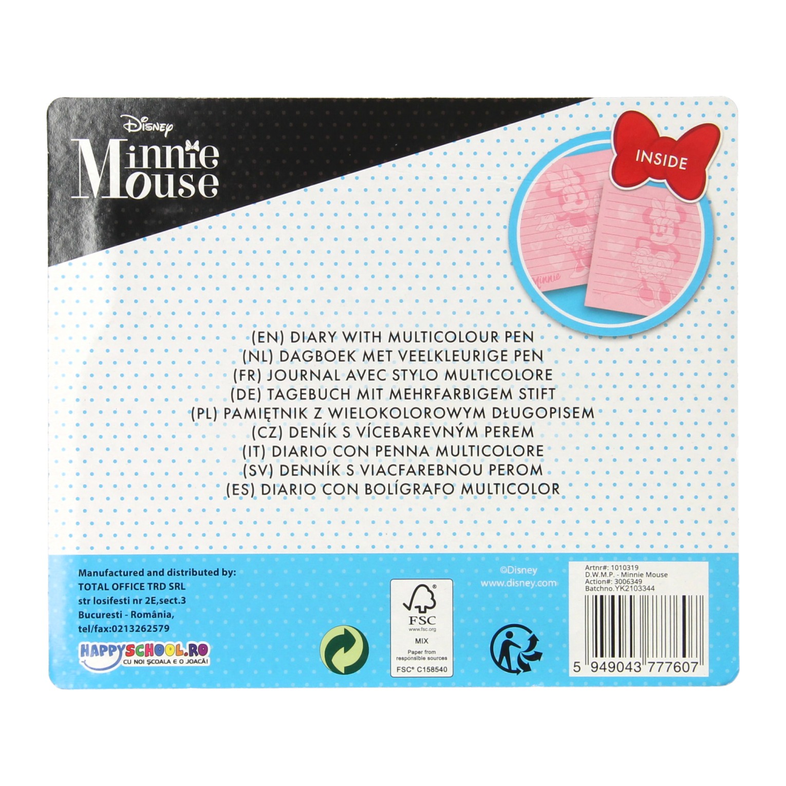 Dagboekje met Meerkleurenpen Minnie Mouse