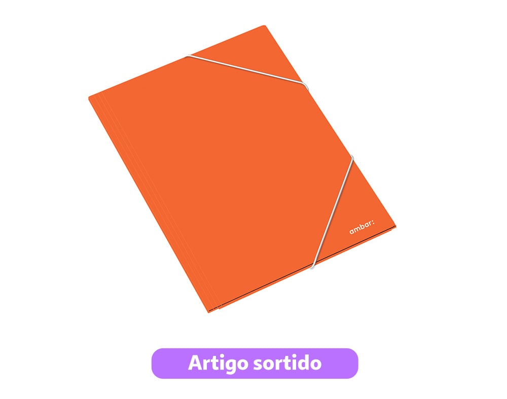 CAPA COM ELÁSTICO A3 AMBAR CARTOLINA CORES SORTIDAS