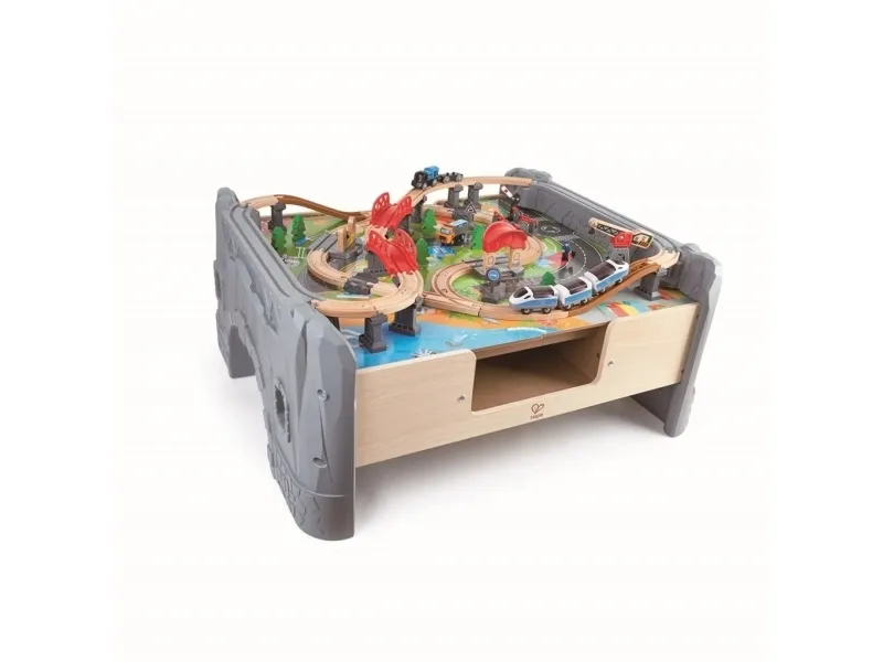Hape 70 Piece Railway Train & Table Set with Locomotive