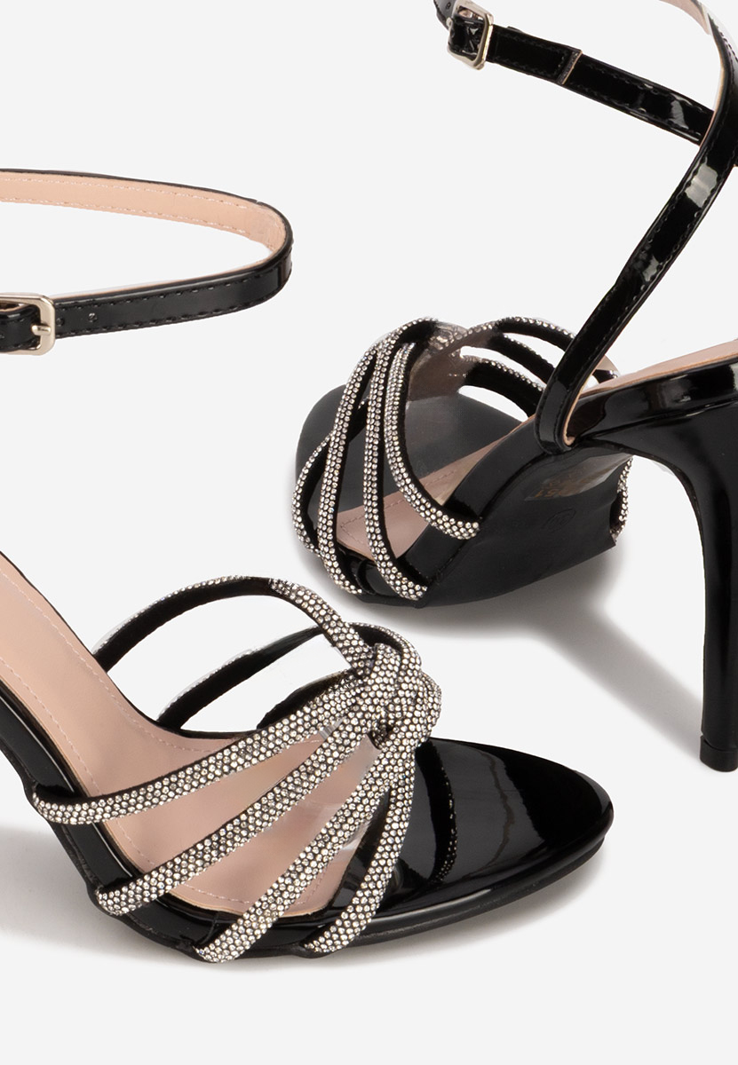 Sandales avec strass noires Azania